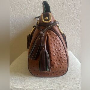Dooney & Bourke ostrich, genuine, leather satchel.